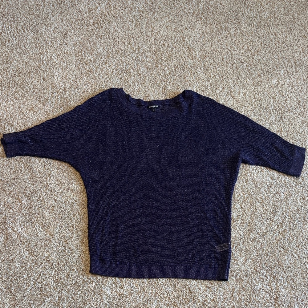 Express Eggplant purple Crew Neck Sweater